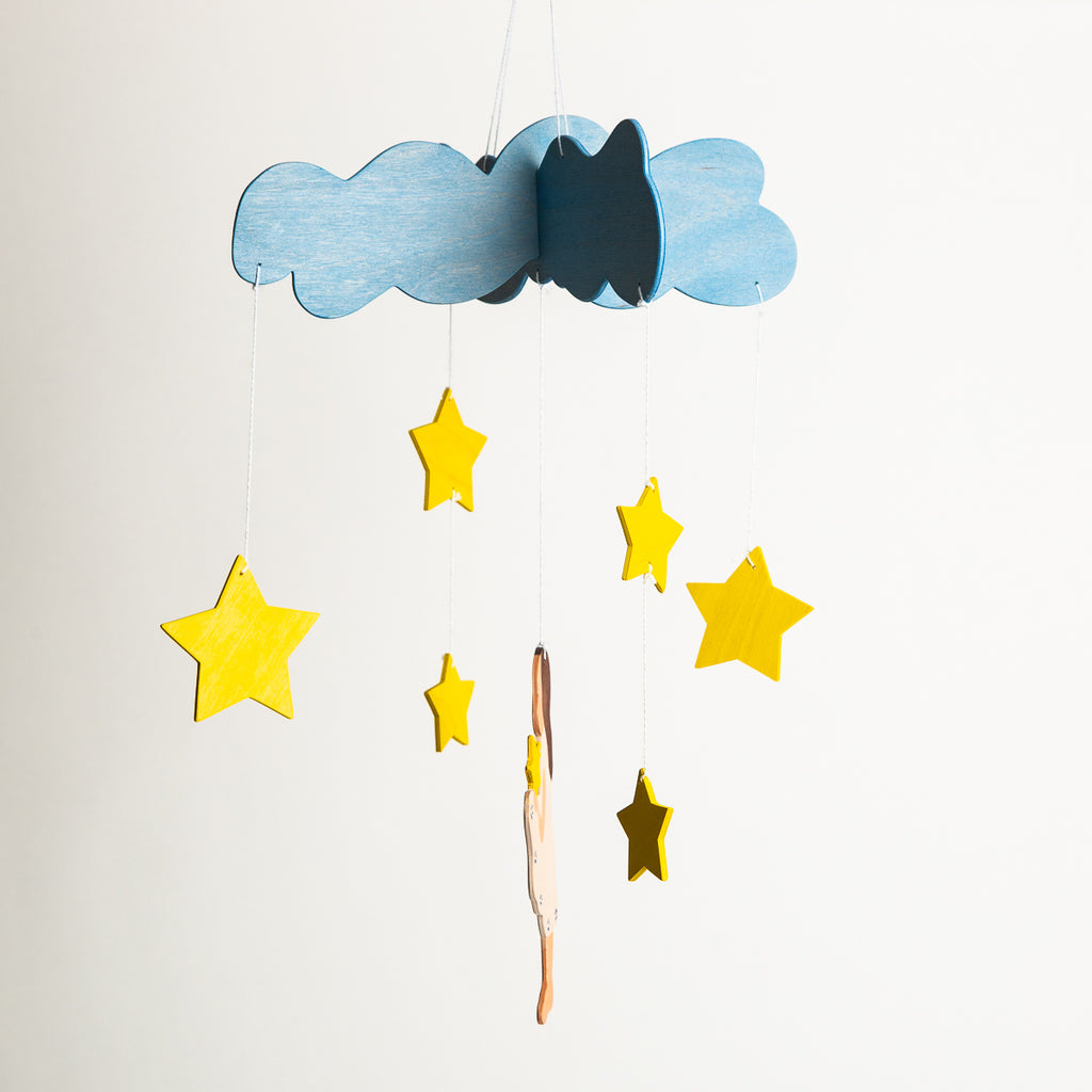 Mobile Falling Stars - Ostheimer Wooden Toys - The Acorn Store - Décor