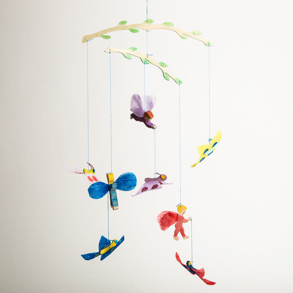 Mobile Elves and Butterflies - Ostheimer Wooden Toys - The Acorn Store - Décor