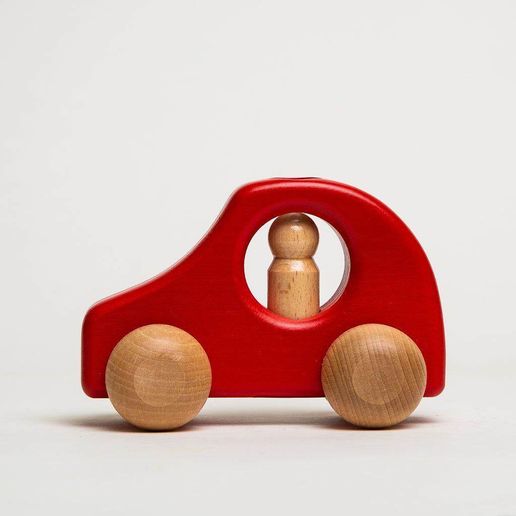 Car Red with 1 Man - Ostheimer Wooden Toys - The Acorn Store - Décor