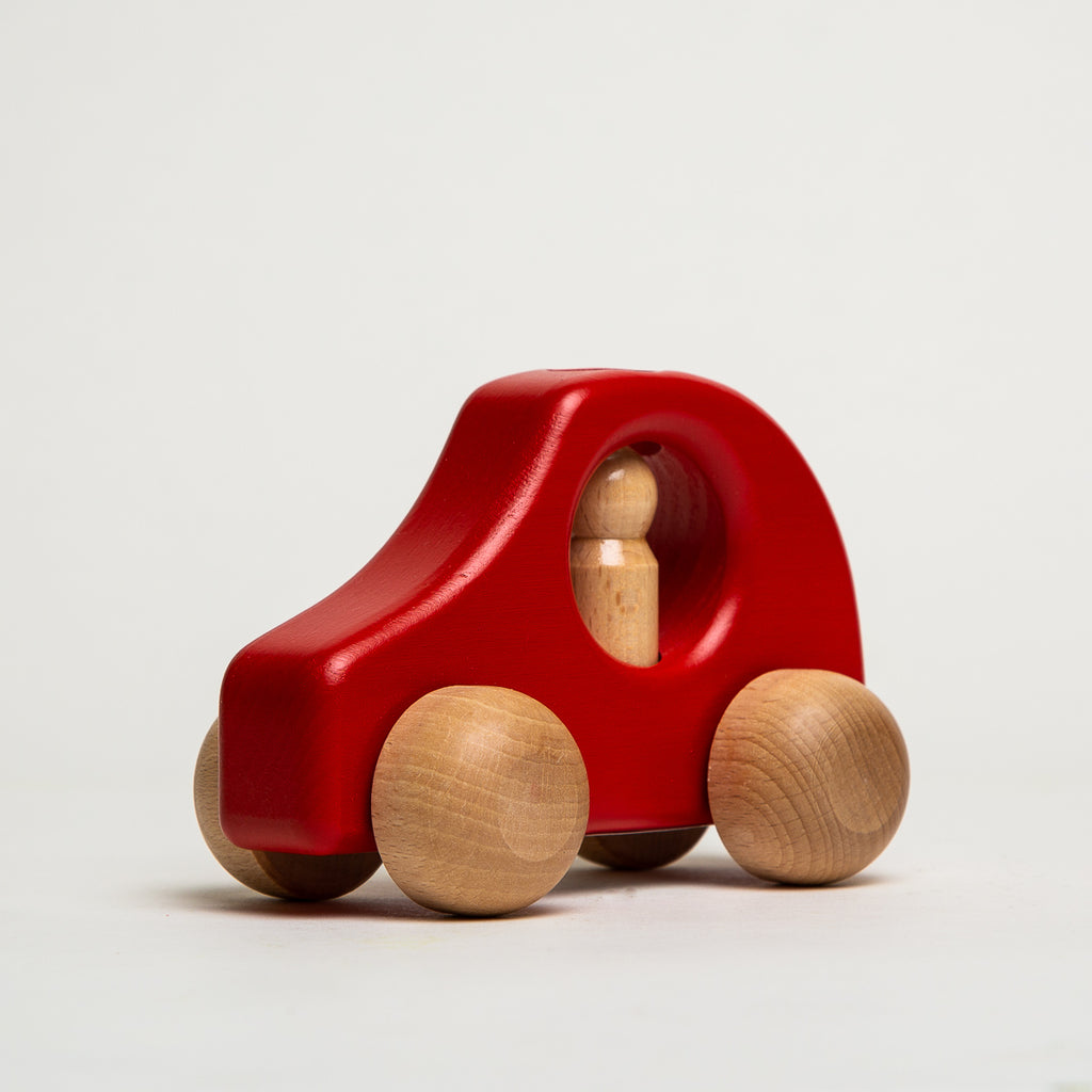 Car Red with 1 Man - Ostheimer Wooden Toys - The Acorn Store - Décor