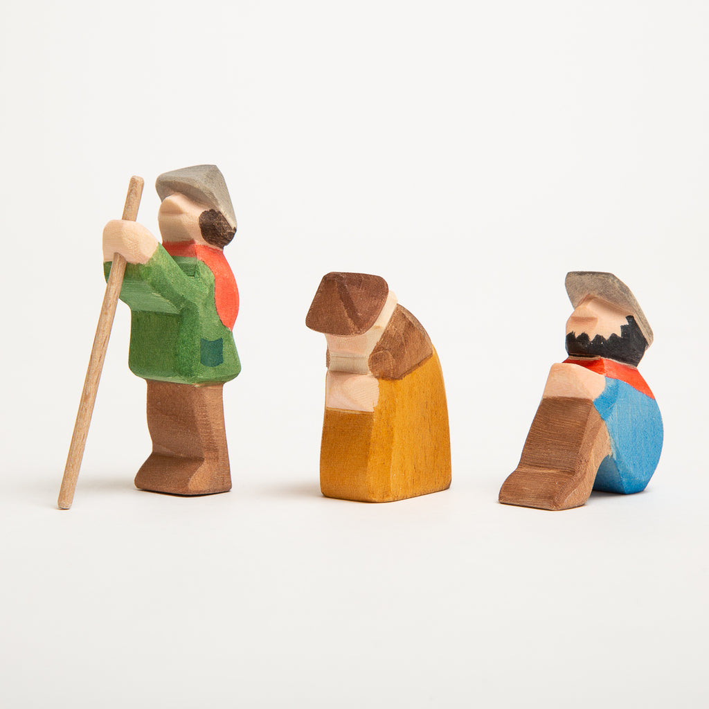 Three Shepherds (set of 3 in wood box) - Ostheimer Wooden Toys - The Acorn Store - Décor